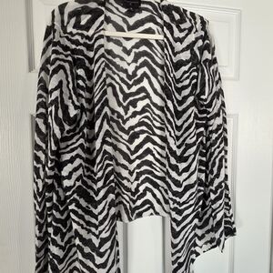 Investments Black and White Zebra Print Cardigan